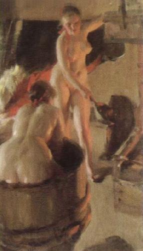 Anders Zorn girls from dalarna having a bath Germany oil painting art